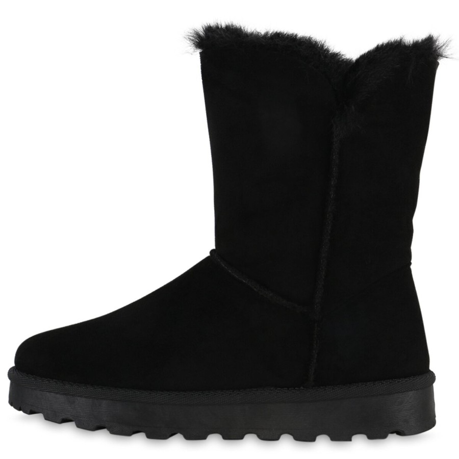 Damenschuhe Stiefelparadies | Damen Winter Boots In Schwarz