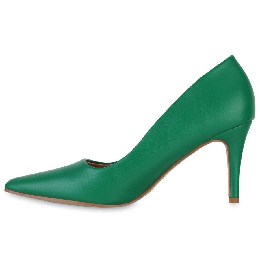 Damenschuhe Stiefelparadies | Damen Spitze Pumps In Grun