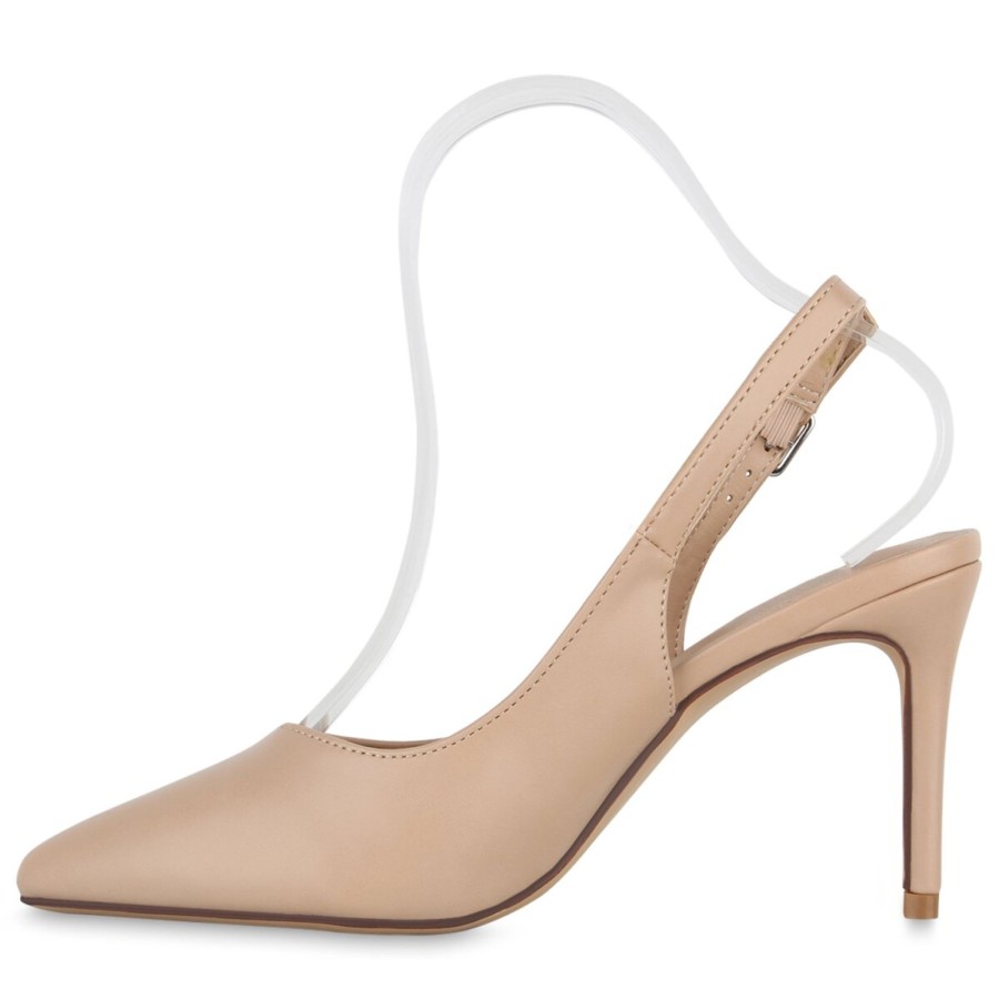 Damenschuhe Stiefelparadies | Damen Slingpumps In Nude