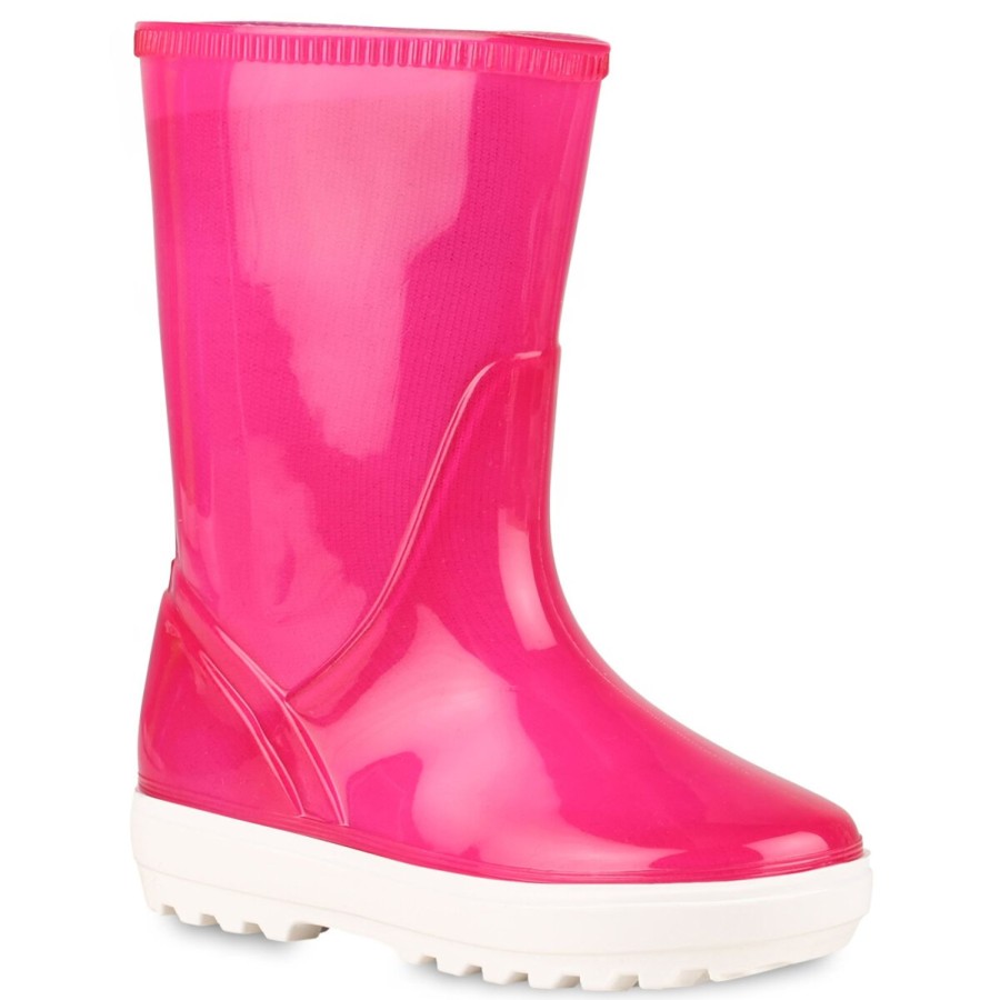 Kinderschuhe Stiefelparadies | Kinder Gummistiefel In Fuchsia Lack