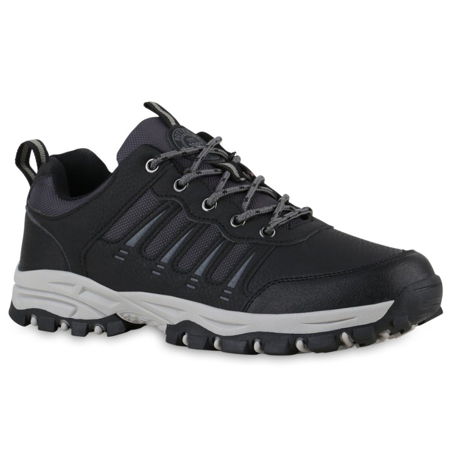 Herrenschuhe Stiefelparadies | Herren Outdoor Schuhe In Schwarz Grau